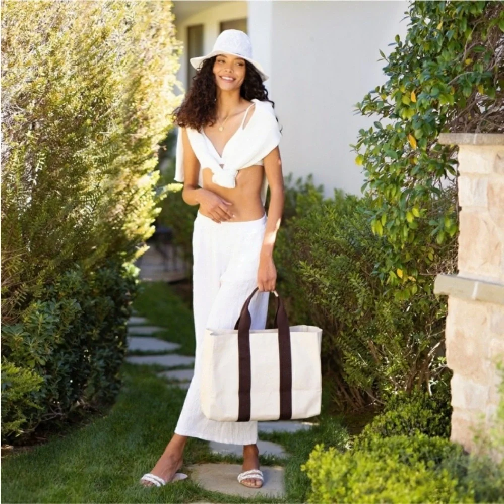 Le Bar Marche La Plage Limited Edition Canvas Tote Beach Pool Bag Oversized